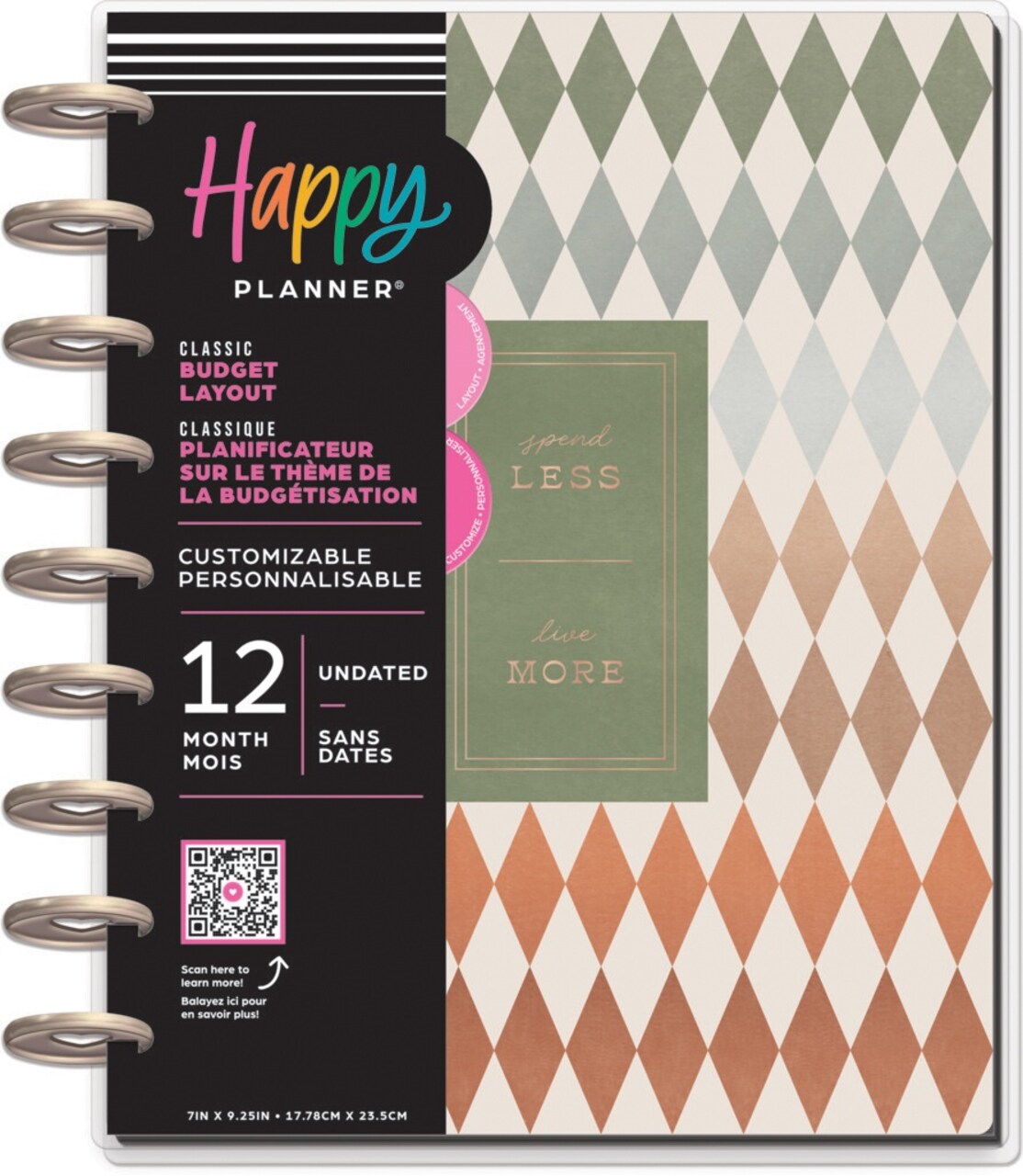 Happy Planner 12-Month Undated Classic Disc Bound Planner-Sage & Terracotta